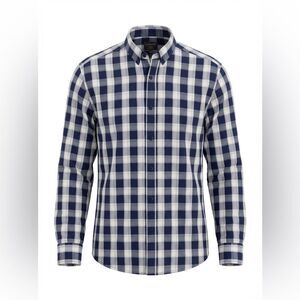 UNTUCKIT MENS BUTTON DOWN SHIRT SIZE L BLUE CHECK